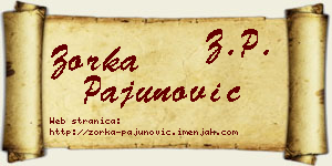 Zorka Pajunović vizit kartica